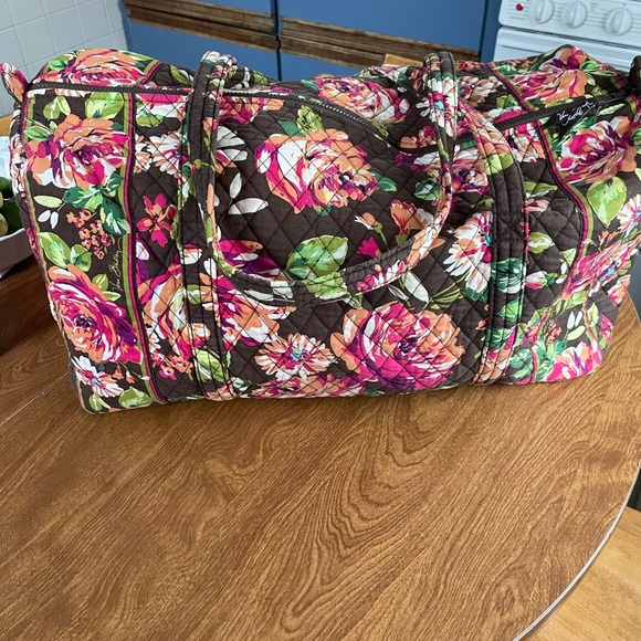 Vera Bradley Carryon Tote- Brown and Pink - Picture 4 of 5